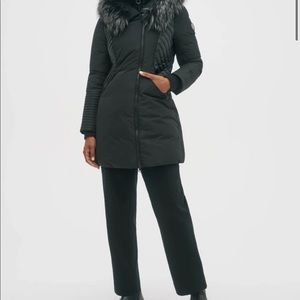 Noize winter coat with leather details